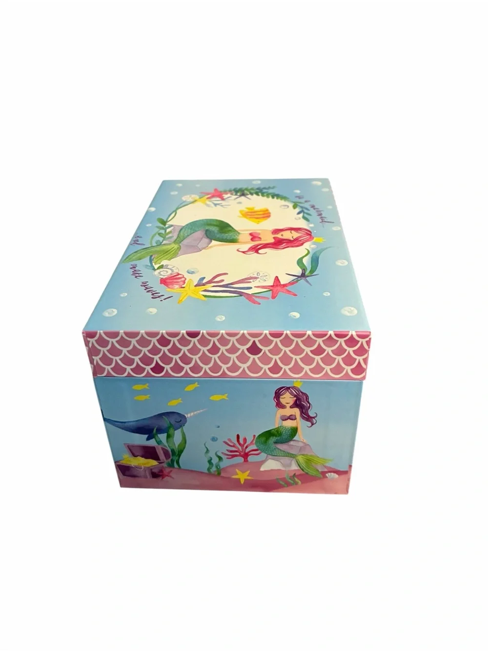 Jewelkeeper Mermaid Musical Jewelry Box Blue Pink Under the Sea Spinning Mermaid
